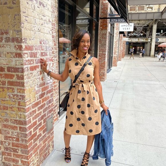 Polka Dot Sleeveless Dress - Picture 9 of 9